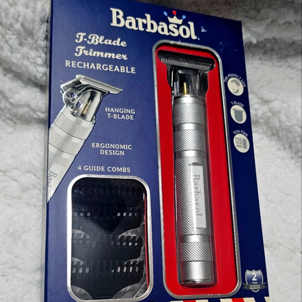 BNIB BARBASOL Rechargeable Zero-Gapped T-Blade Trimmer